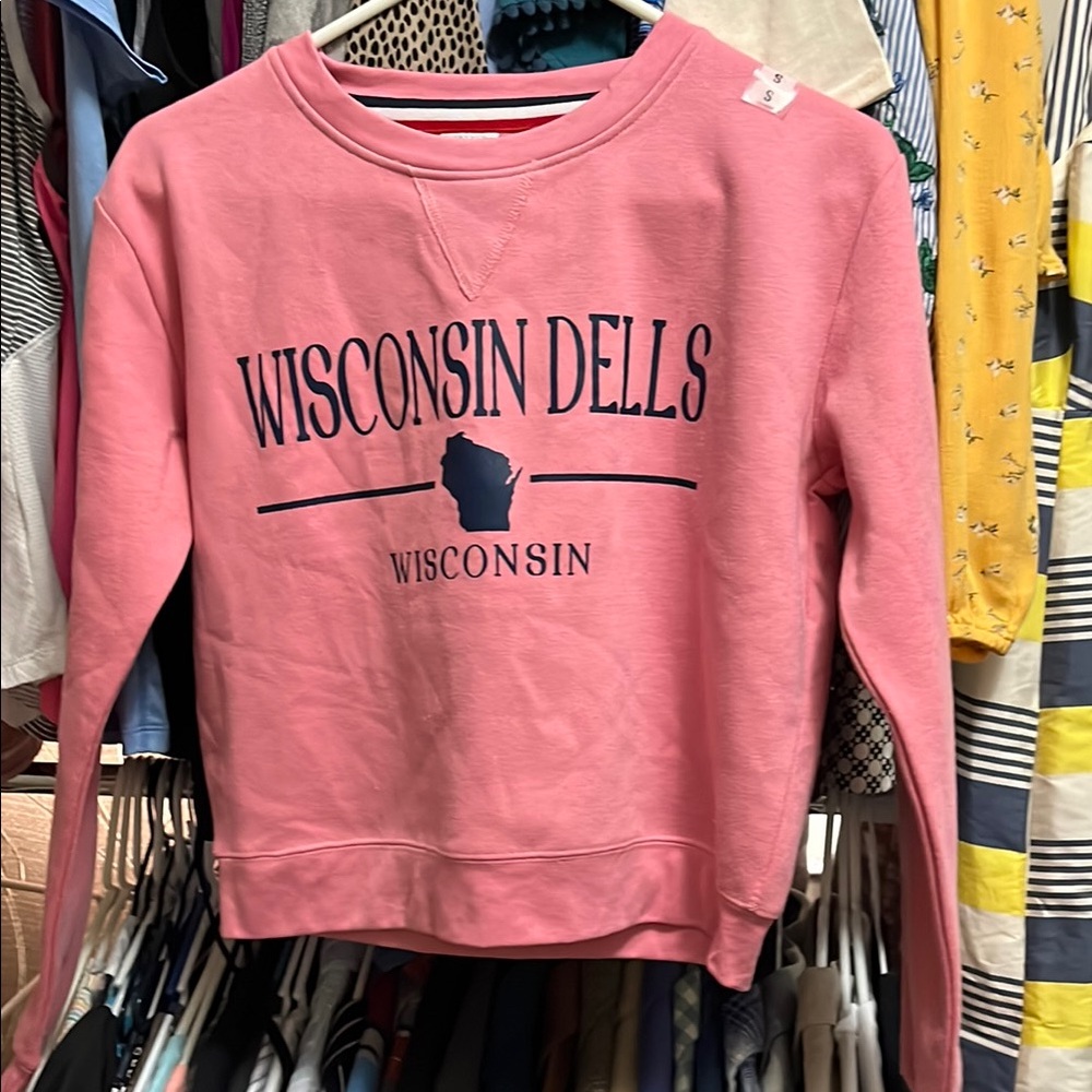Exist Pink and Blue Crew Neck Sweater